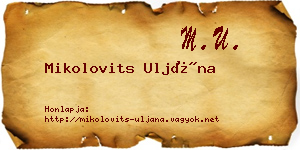 Mikolovits Uljána névjegykártya